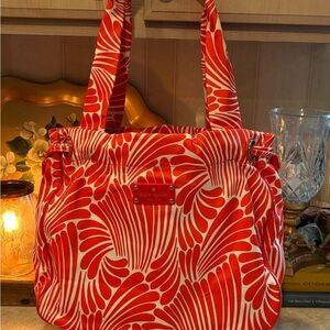 Kate Spade Tote with a coral Bold Pattern.